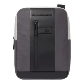 -PIQUADRO Borsello Porta Ipad 11″ in Pelle e Tessuto Grigio/ Nero CA1816BR2S GRN