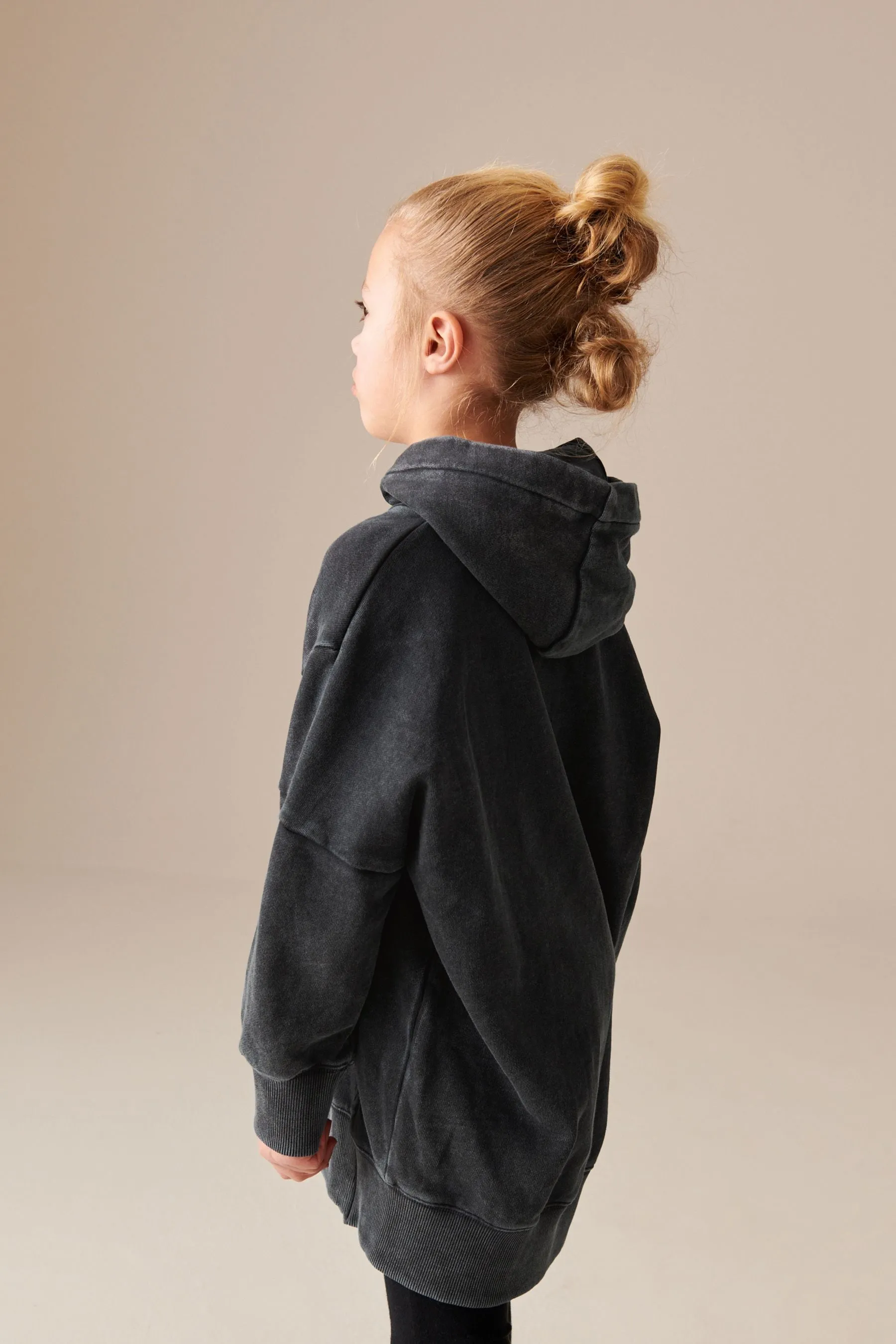 100% Cotton Printed Longline Hoodie (3-16yrs)    