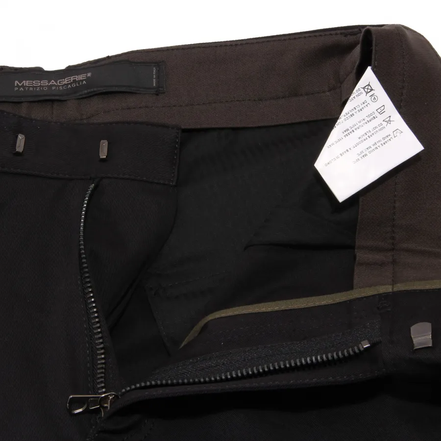 4128W pantalone uomo MESSAGERIE black cotton trouser men
