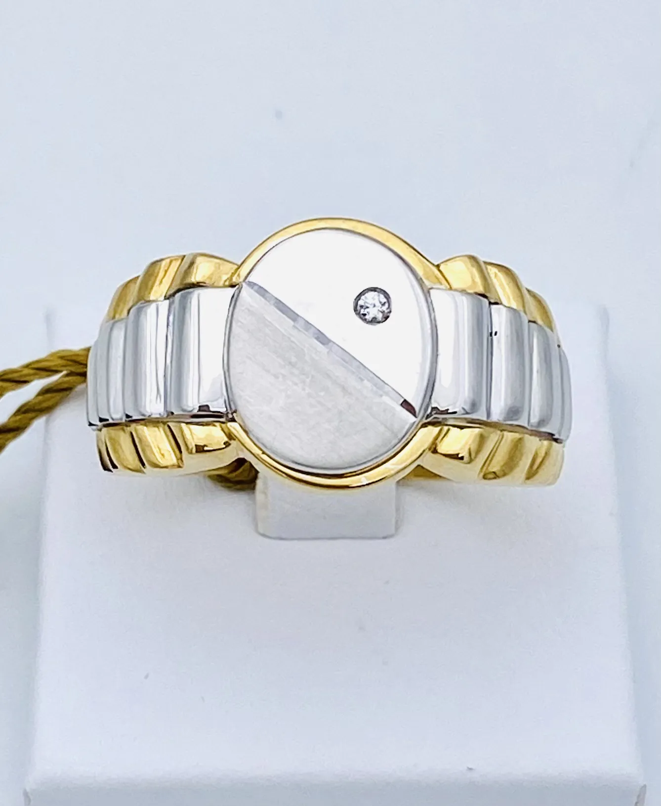 Anello uomo in oro giallo e bianco 750% art. ANU3