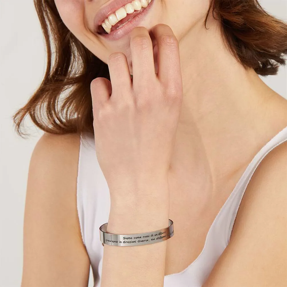 Bangle Lady Message Acciaio Cristallo Bianco 1663108
