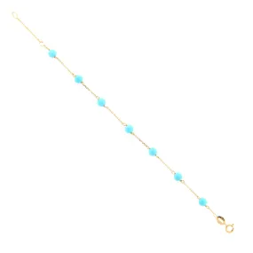 Bracciale Bambino Oro Giallo con Turchese