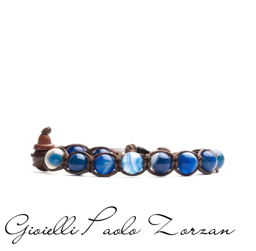 Bracciale Tamashii Agata Blu Striata  BHS601-141