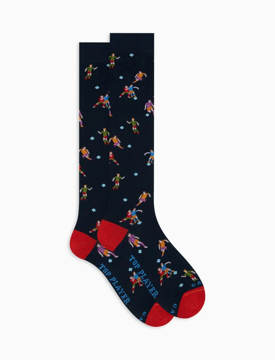 Calza con Calciatori Gallo Blu Scuro