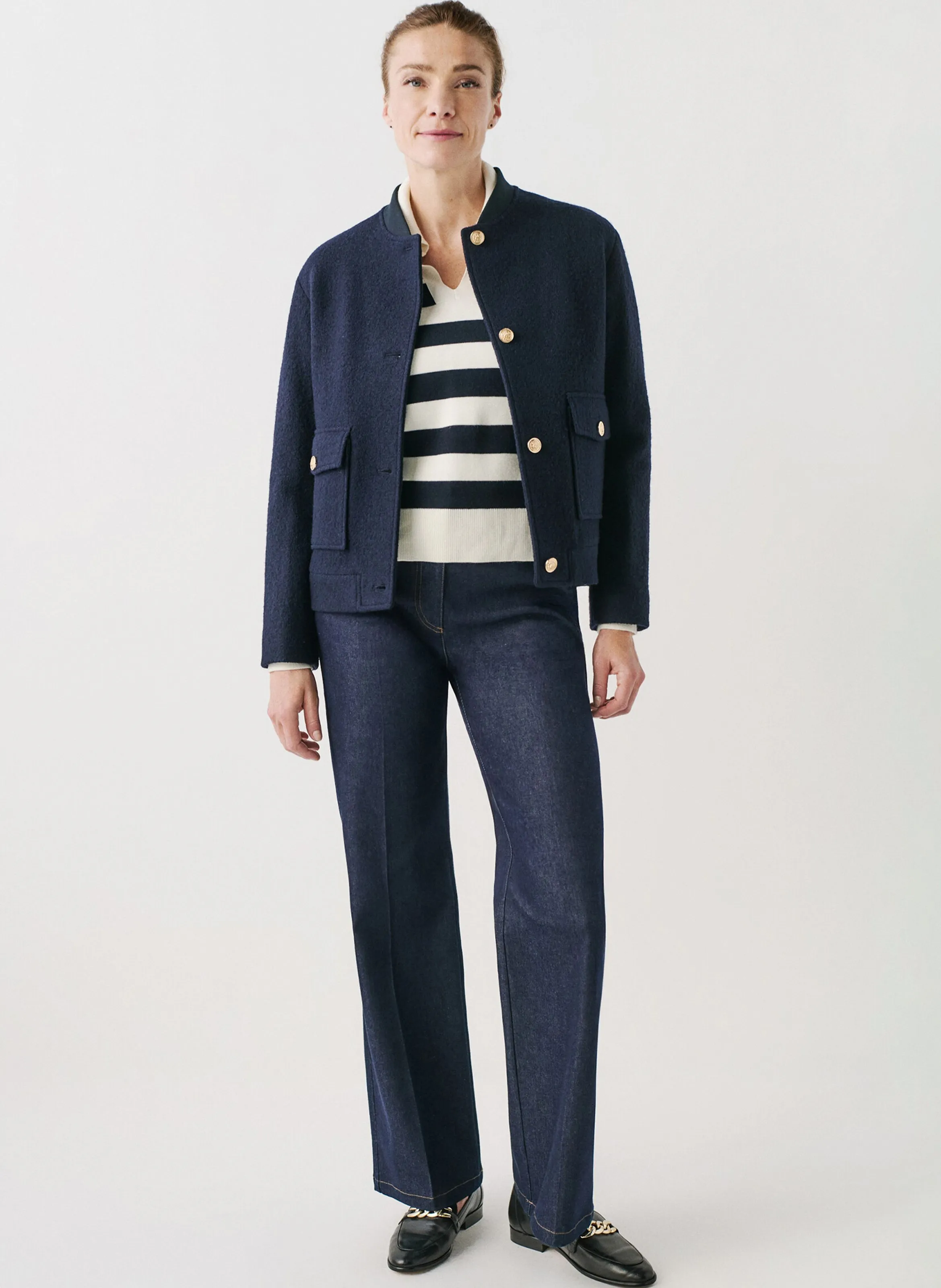  CAROLL   GVALENTIN - Giacca diritta con collo teddy in lana | Blu