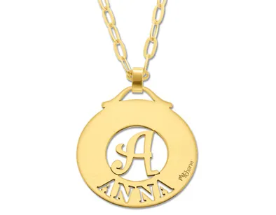 Ciondolo My Charm piccolo in oro bianco giallo o rosa personalizzabile con il nome e iniziale