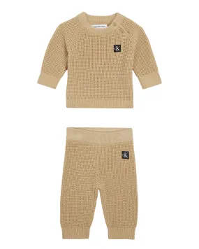 Completo cammello in cotone tricot