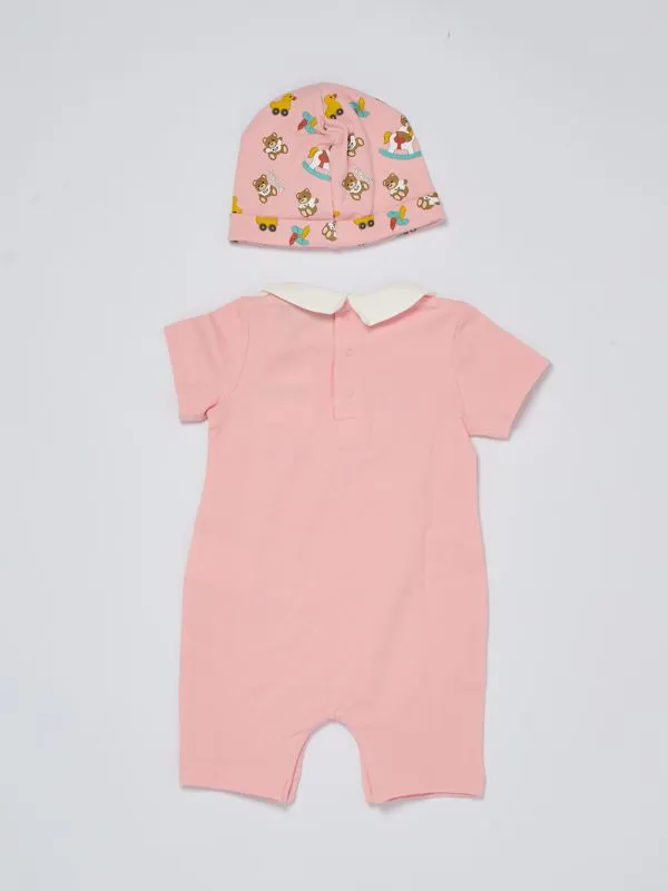 Completo neonato Moschino in cotone stretch Rosa