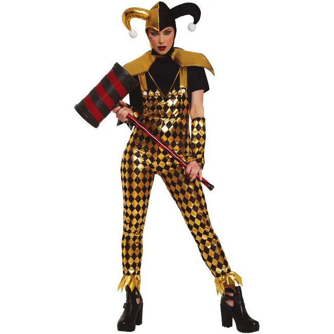 Costume da Arlecchino oro e nero per donna