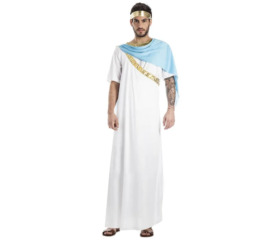 Costume da sacerdote greco bianco per un uomo