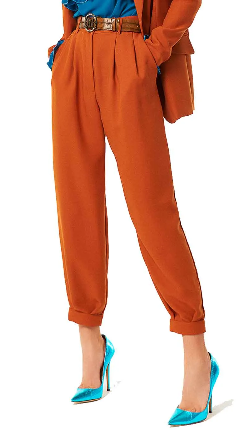 Denny Rose Pantalone donna con doppia pences a vita alta.