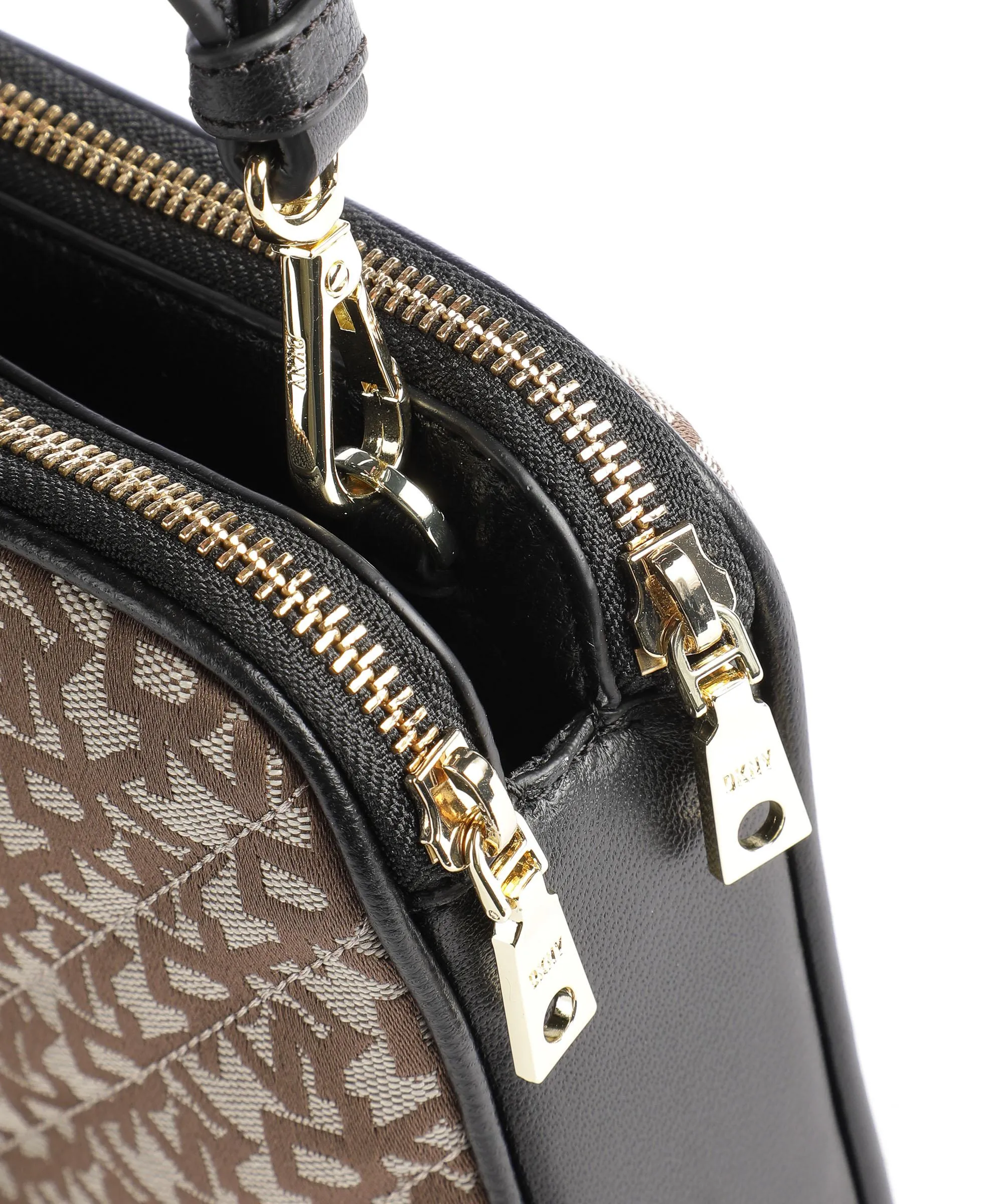  DKNY Delphine Borsa a tracolla poliestere, cuoio di agnello beige/nero  