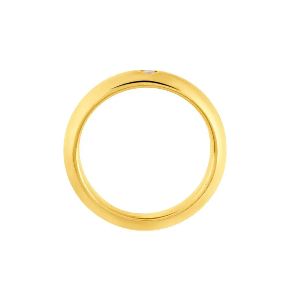 Fede Classica Leggera 4 mm Oro Giallo 750/1000 Diamante Bianco 0,03 ct 1679521