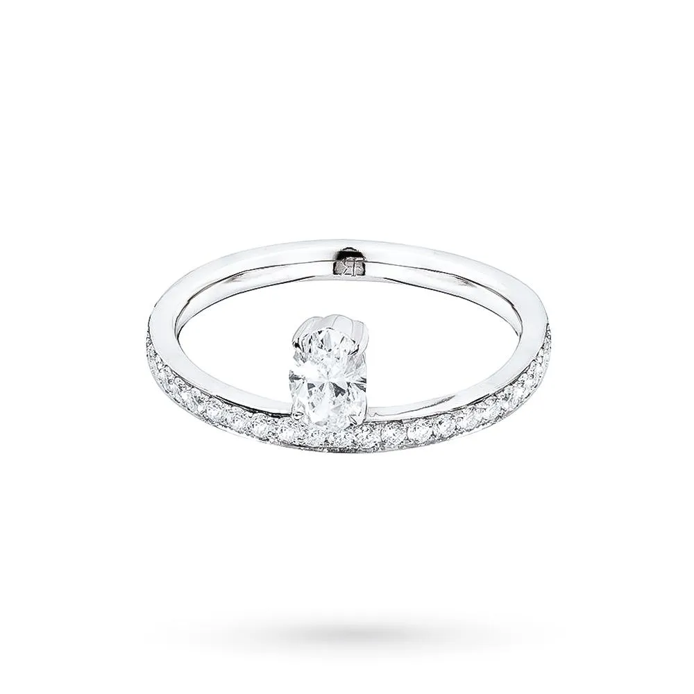 Fedina oro bianco diamante ovale brillanti RFJewels