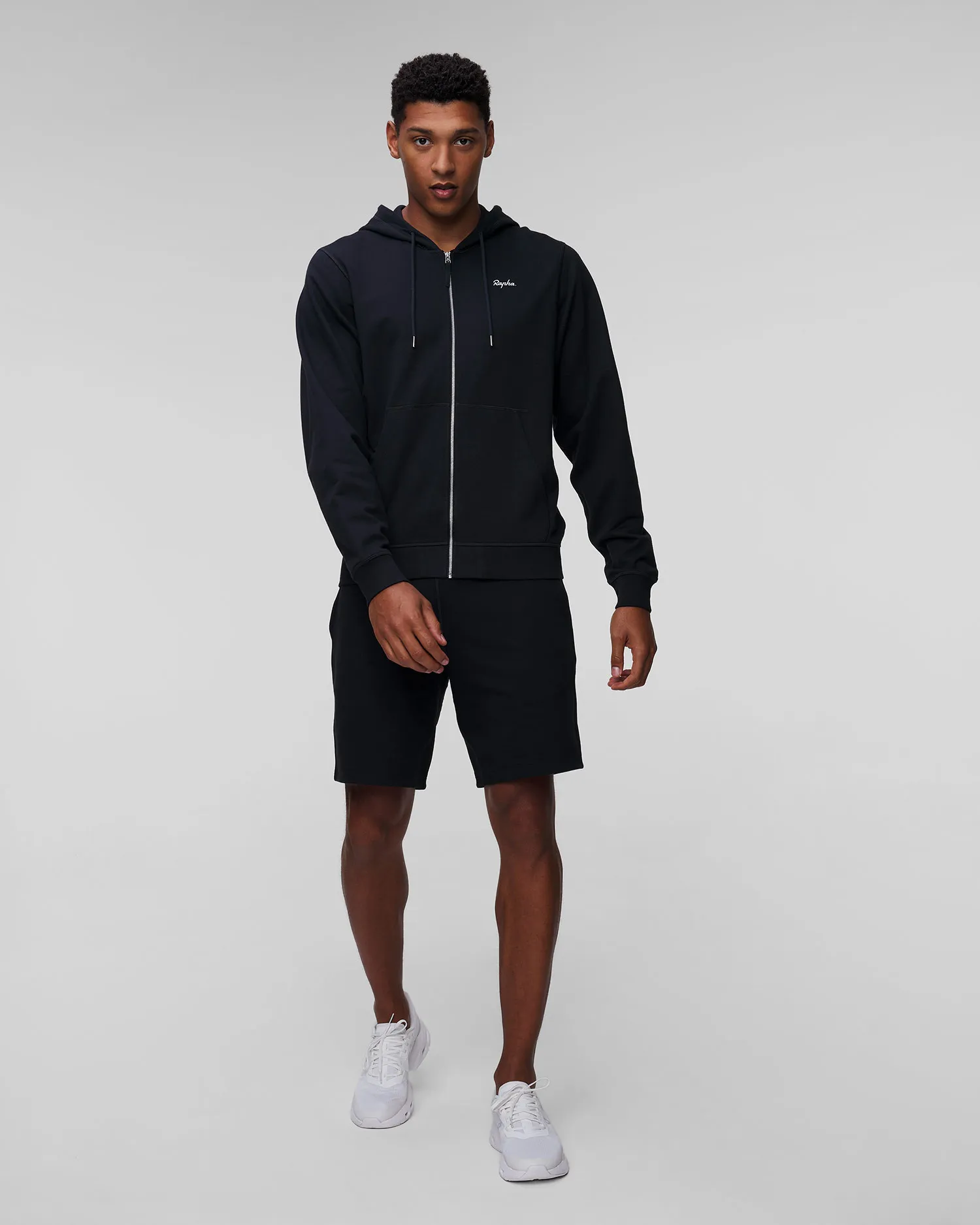 Felpa nera con zip da uomo Rapha bgp01xx-agr