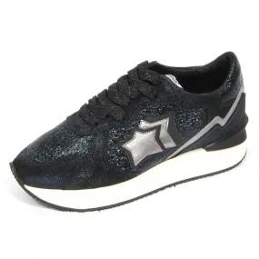 G2812 sneaker donna ATLANTIC STARS dark blue suede/fabric shoe woman