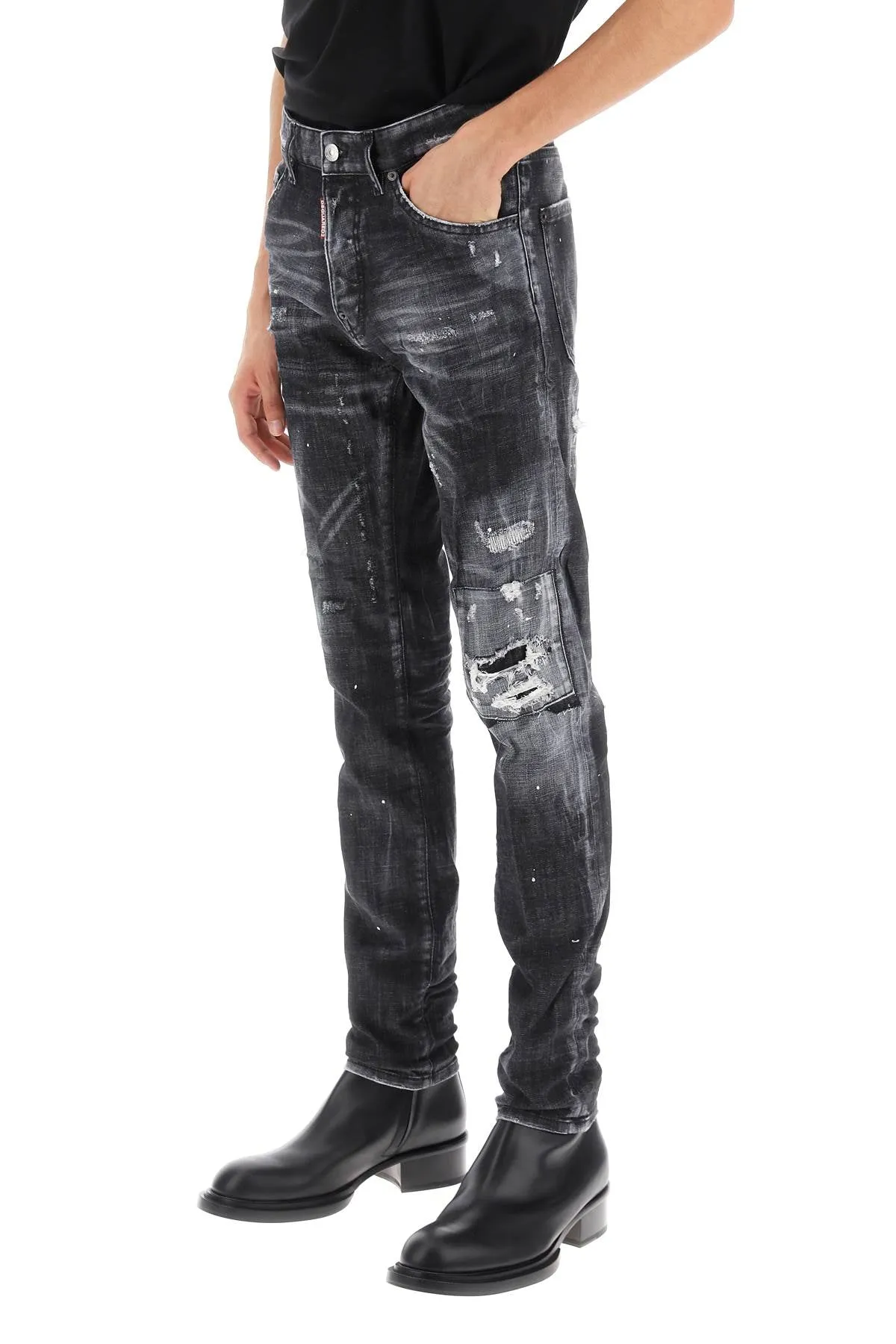 Jeans Cool Guy In Black Ripped Wash