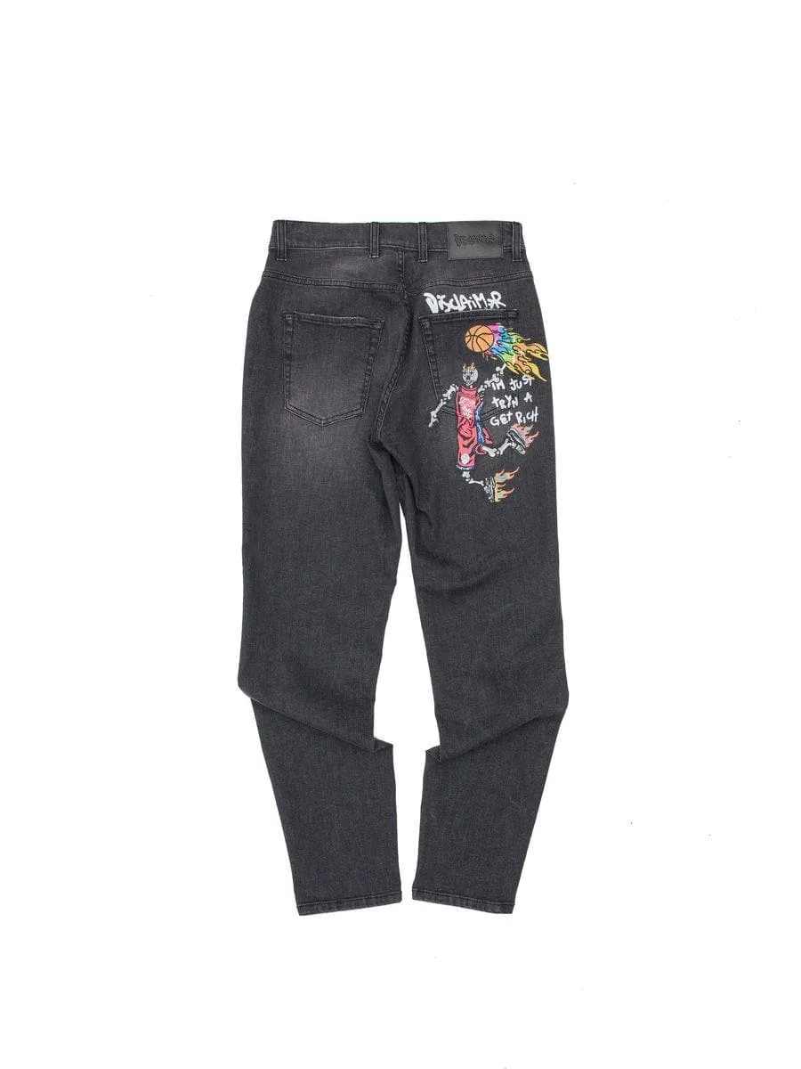 Jeans in cotone con stampe