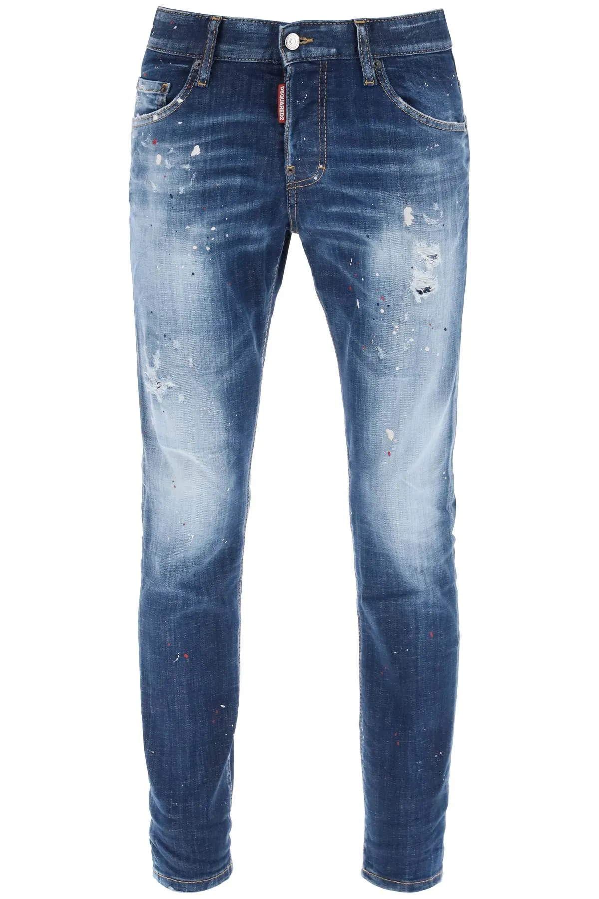 Jeans Skater In Medium Red Spots Wash