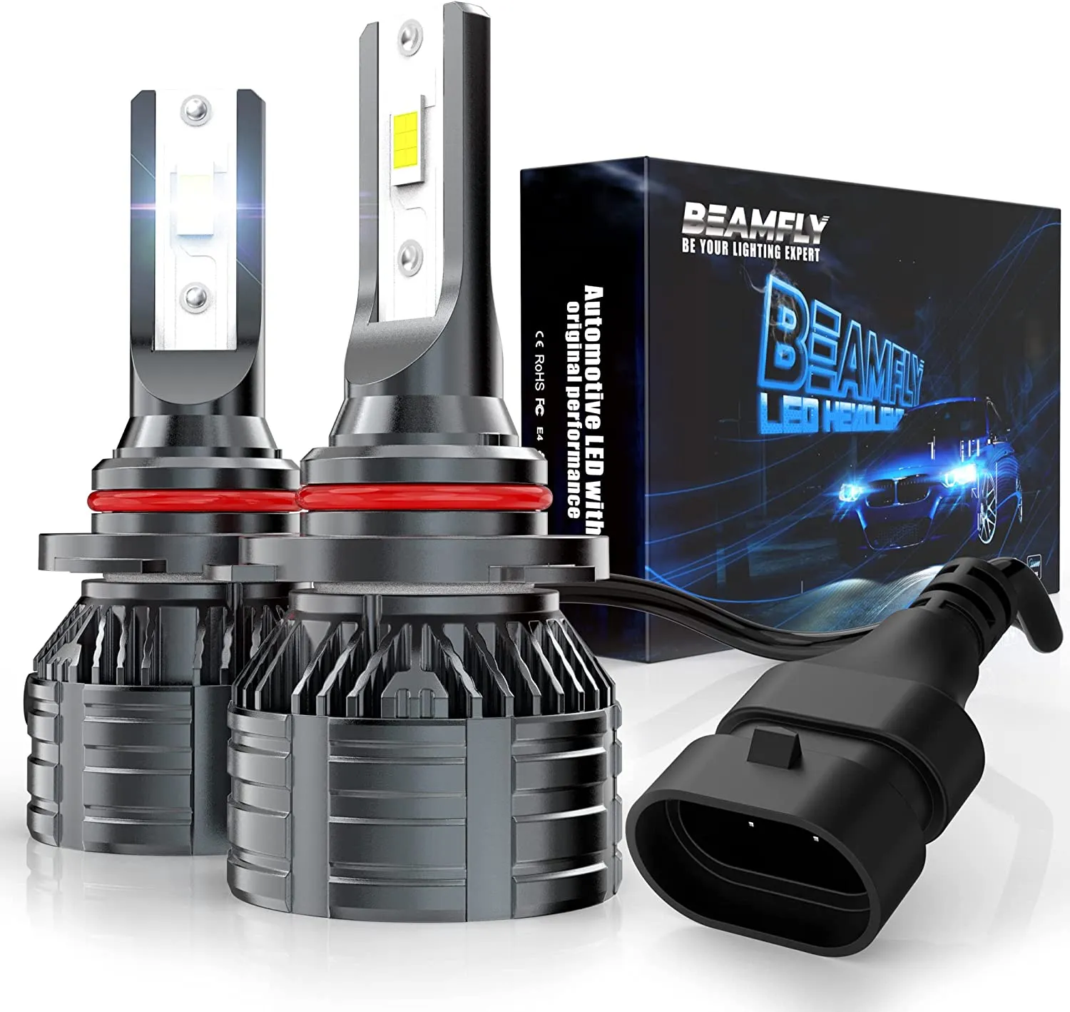 Lampadine H7 LED 16000LM, BEAMFLY Kit Fari Auto 100W Alta Potenza, 6000K Luce Bianco Forte