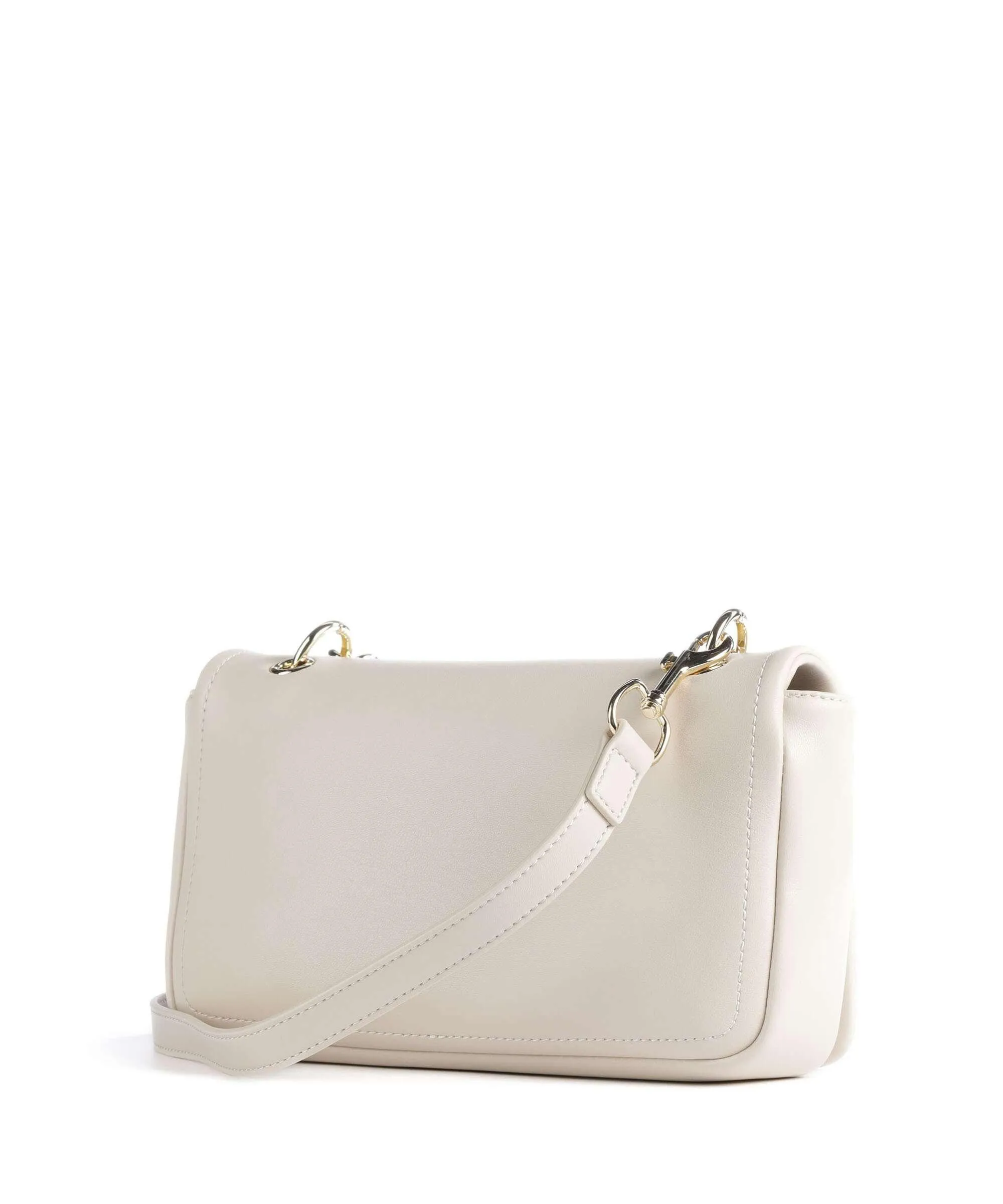  Love Moschino Strass Heart Chain Borsa a tracolla pelle sintetica beige  