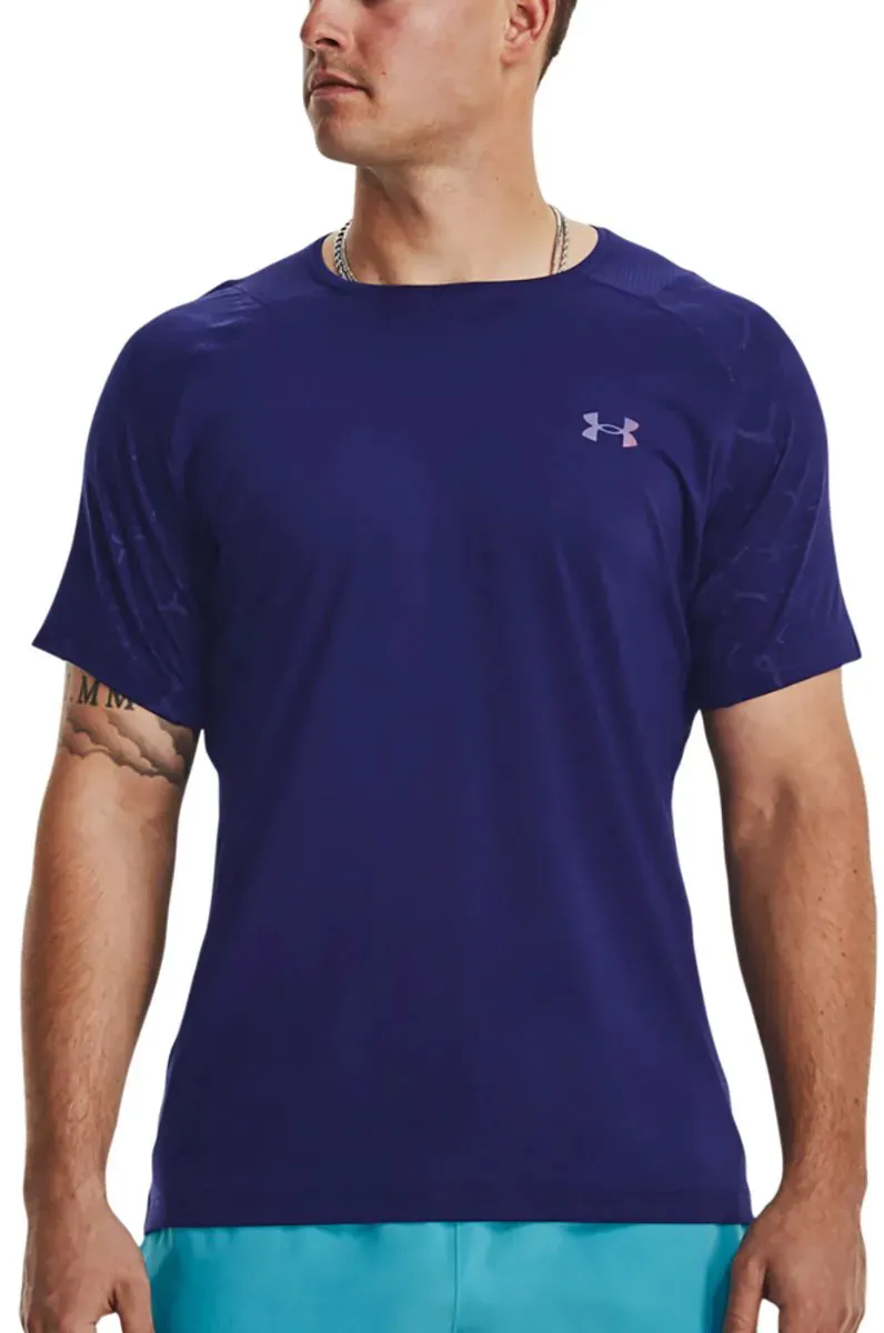 Magliette Under Armour UA Rush Emboss SS-BLU