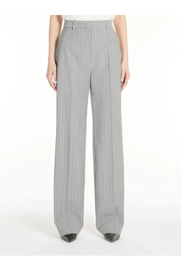   Max Mara     Max Mara Acino Pantalone in lana gessata    