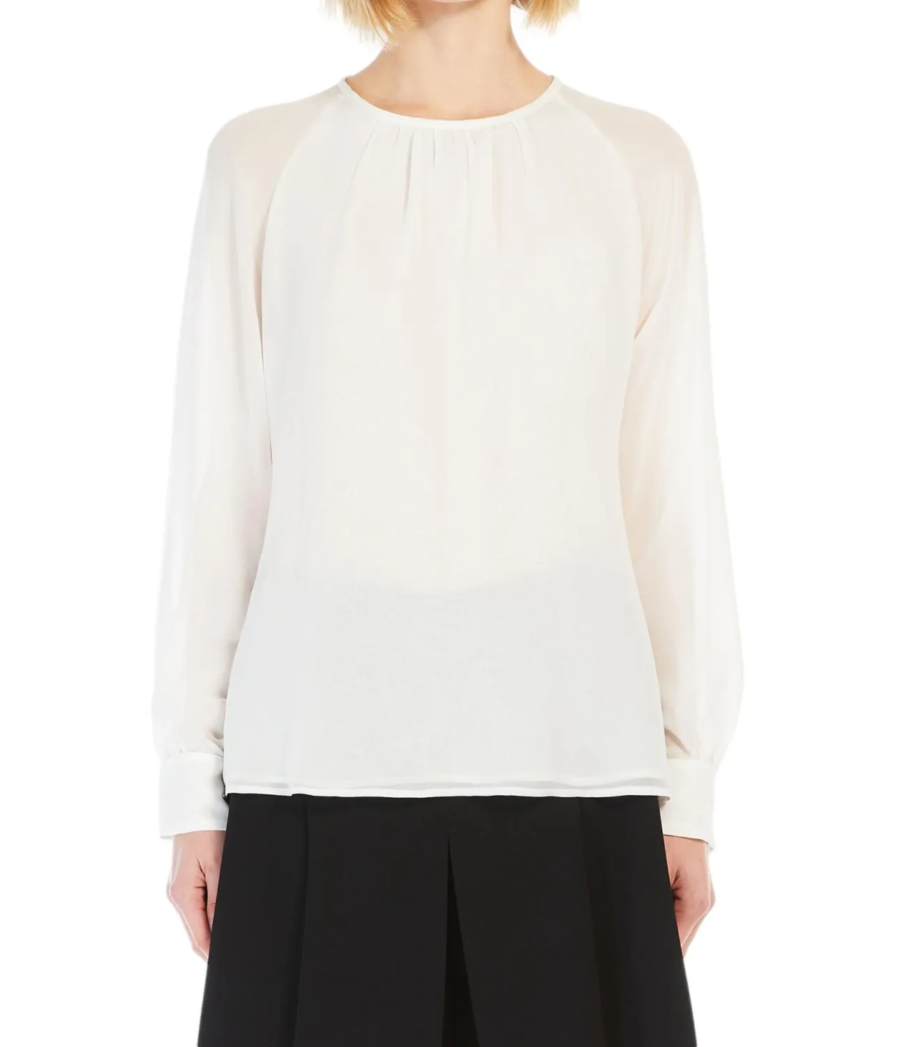 Max Mara Studio blusa Golfo bianco seta donna