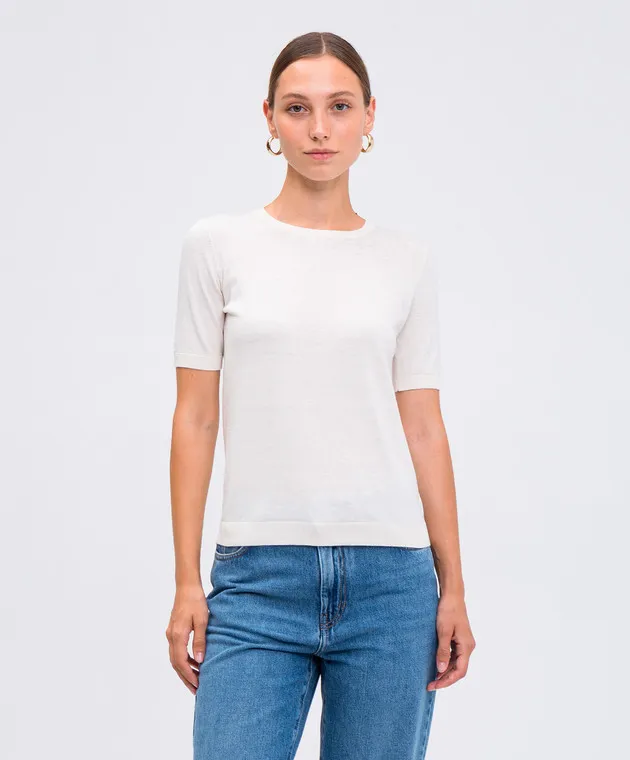 Max Mara Weekend Top bianco con seta AGRO AGRO
