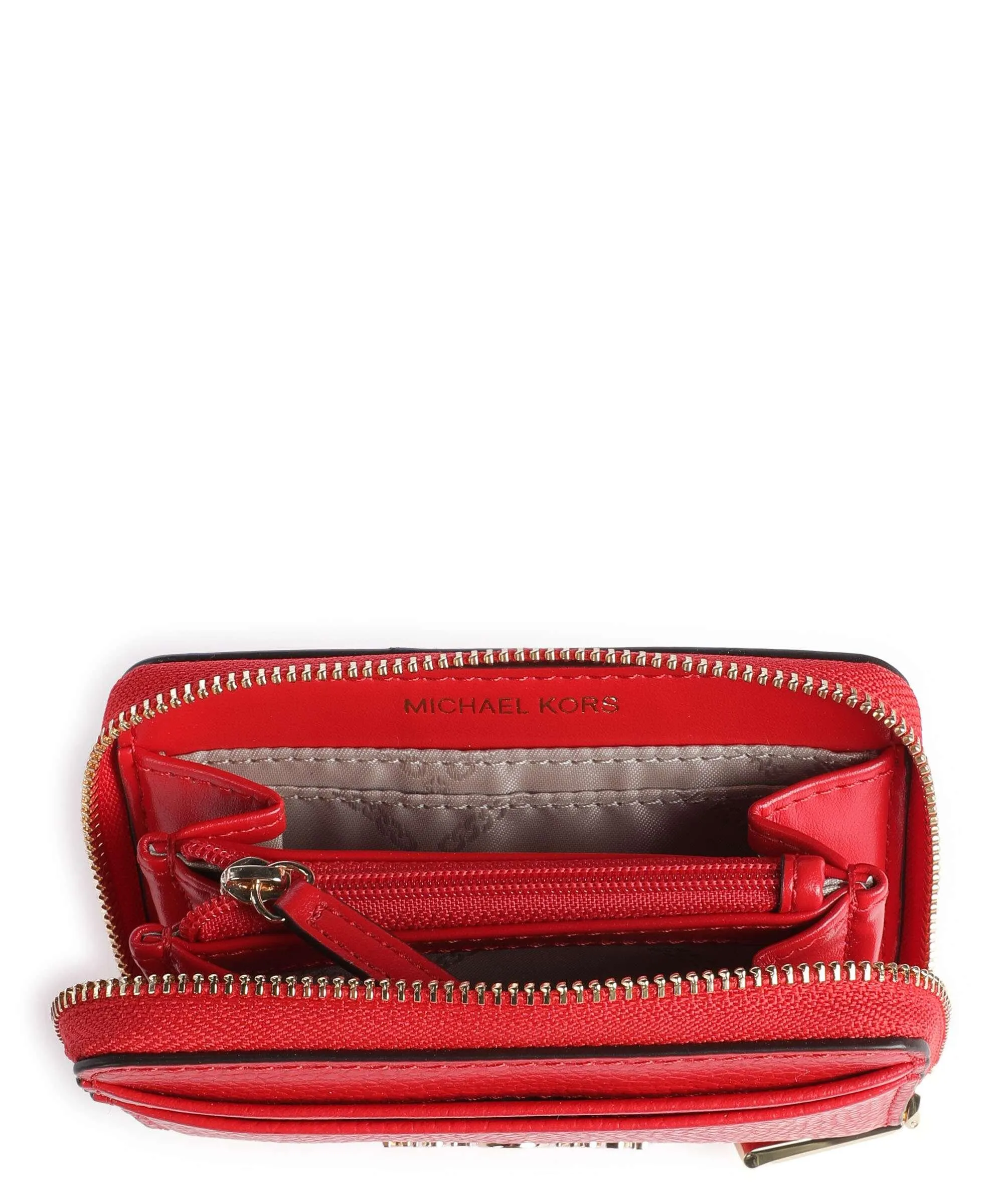  Michael Kors Jet Set Charm Portafoglio pelle di vacchetta grana, tela rosso  
