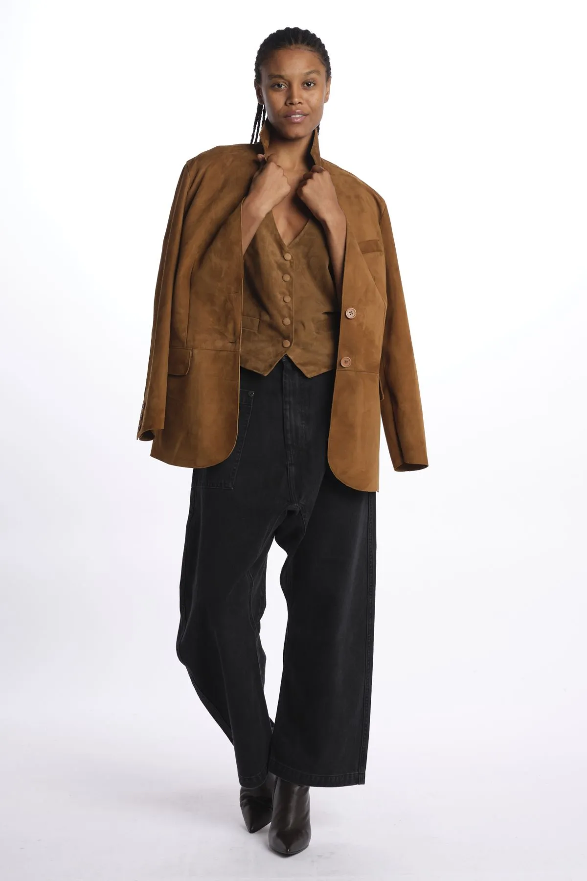 milaura leather Giacca 2 bottoni fiore    