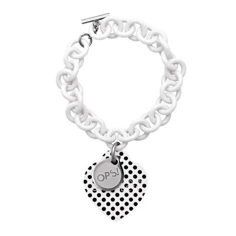 OPS OBJECTS BRACCIALE OPS LOVE POIS NERO/BIANCO IPB