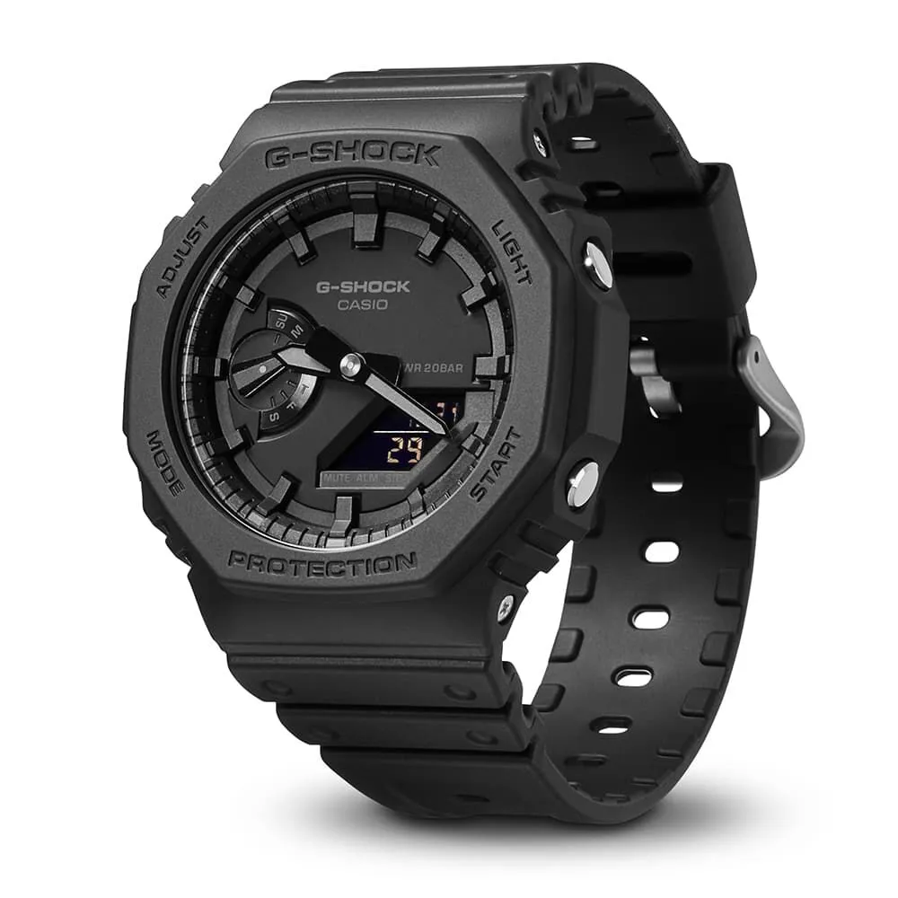 Orologio Al Quarzo Casio G-shock Ga-2100-1a1er Cronografo Cassa Rotonda Resina Nero 48.5 mm Quadrante Nero Cinturino Resina Nero