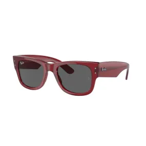   Ray-ban RB 0840S Mega Wayfarer 6679B1 Rosso Trasparente | Occhiale Da Sole Unisex 