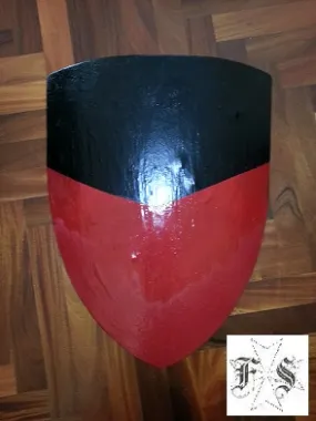 SCUDO MEDIEVALE FANTERIA ROSSO NERO