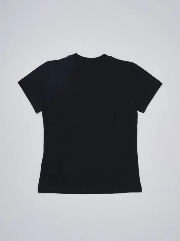 T-shirt bambino Moschino in cotone stretch Nero