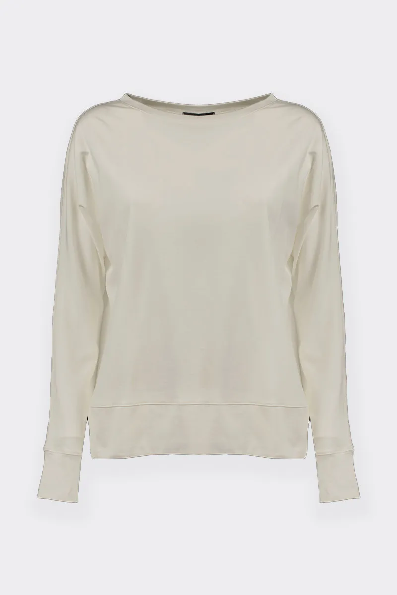 T-SHIRT GIROCOLLO OVERSIZE PANNA