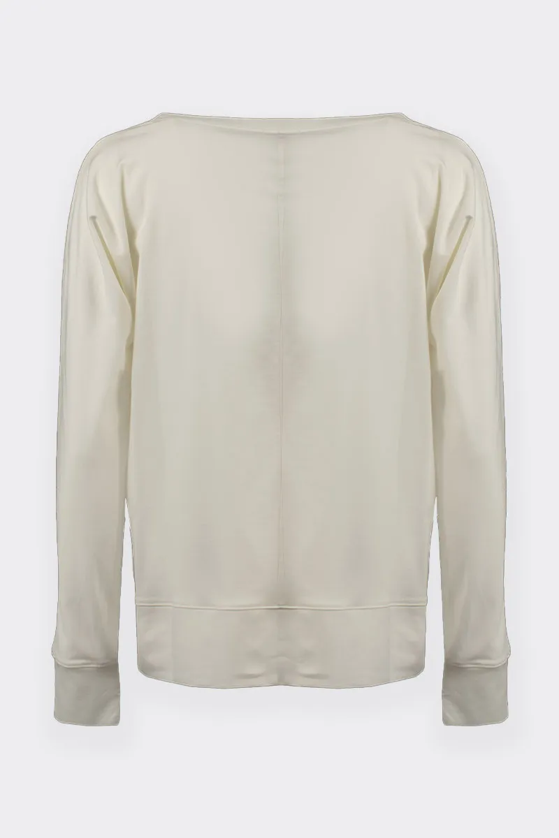 T-SHIRT GIROCOLLO OVERSIZE PANNA