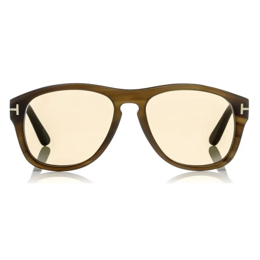 Tom Ford - Tom N.7 Sunglasses - Occhiali in Vero Corno di Bufalo - Corno Verde - FT5440-P - Occhiali da Sole - Tom Ford Eyewear