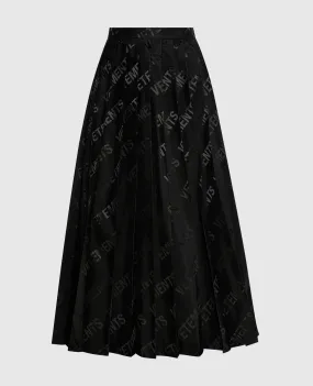 Vetements Gonna plissettata nera con logo WE54SK360B
