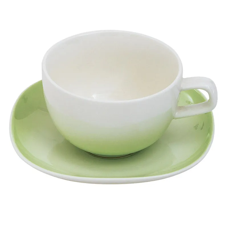 Villa Altachiara Tazze da té con piatto new bone china 4 pezzi Primavera verde