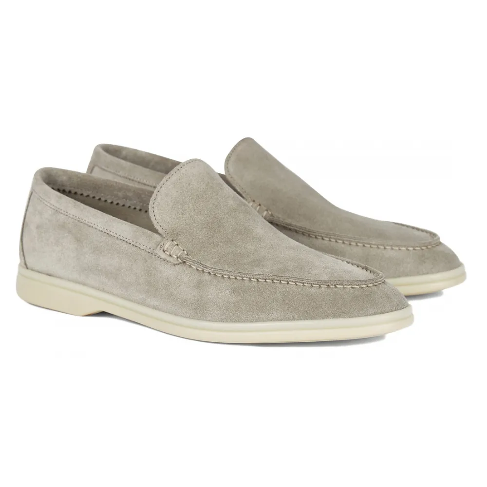 Viola Milano - Mocassino Capri Scamosciato Sfoderato - Naturale - Handmade in Italy - Luxury Exclusive Collection