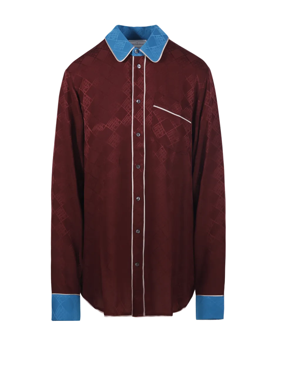 WOMAN PIERRE LOUIS MASCIA RED SILK JACQUARD SHIRT