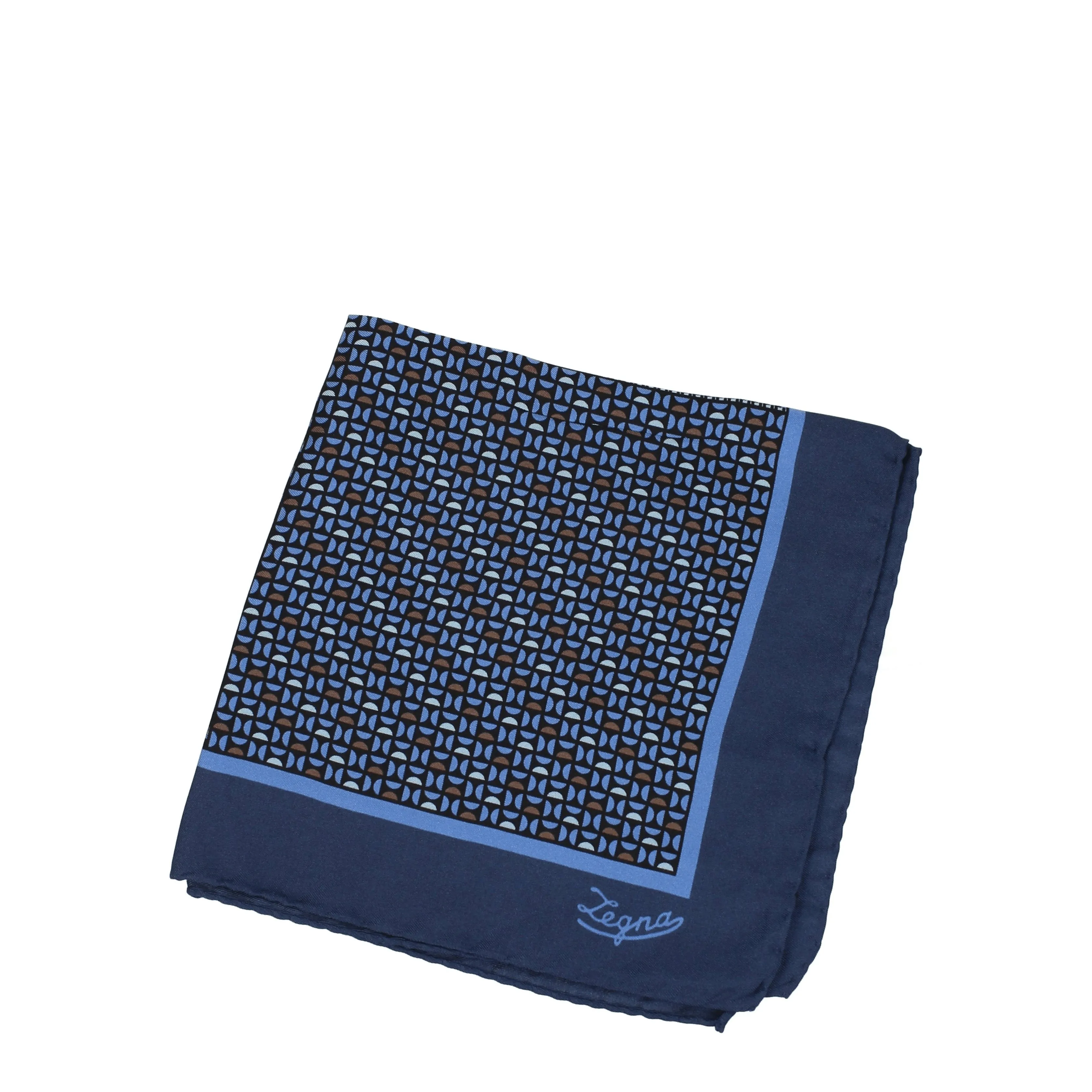 Zegna Fazzoletti Uomo Seta Blu
